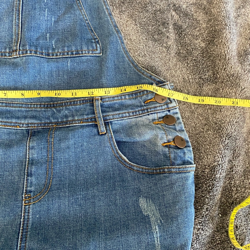Le Chateau Blue Denim Overalls Classic Style - Picture 6 of 7
